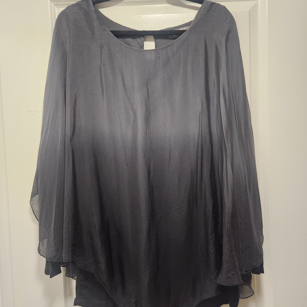 Tina Stephens Elegant Gradient Gray Women's Top